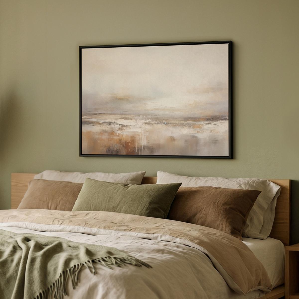 LEINWAND Bilder mit Rahmen - Kunst - Industriell - Grau - Braun - Abstrakt - 70x50 - Sandfarben, Textil (70/50cm) - MuchoWow