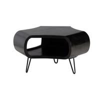 COUCHTISCH Schwarz Massivholz Mango mit Stauraum 60x60x35 cm Haarnadelbeine - Schwarz, Holz/Metall (60/60/35cm) - KADIMA DESIGN