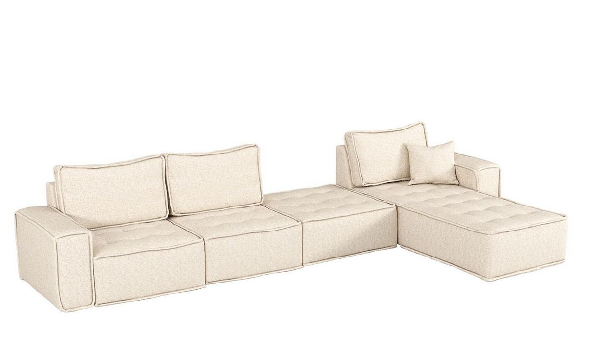 ECKSOFA Sande In Alpine - Hellbraun, Holzwerkstoff/Textil (292/192cm) - Fun Möbel