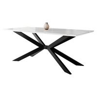 ESSTISCH Flora - Schwarz/Weiß, Holzwerkstoff/Metall (90/190/74cm) - MIRJAN24