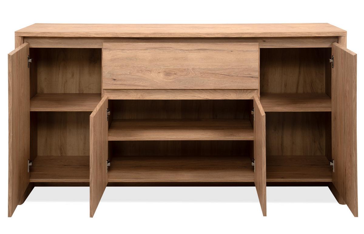 SIDEBOARD Hickory Walnuss 164 x 85 cm, Kommode mit viel Stauraum - Walnussfarben, Holzwerkstoff (164/85/40cm) - Furn.Design