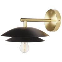 WANDLAMPE Schwarz/Gold Lasolo - Goldfarben/Schwarz, Metall (22/14/29cm) - Beliani