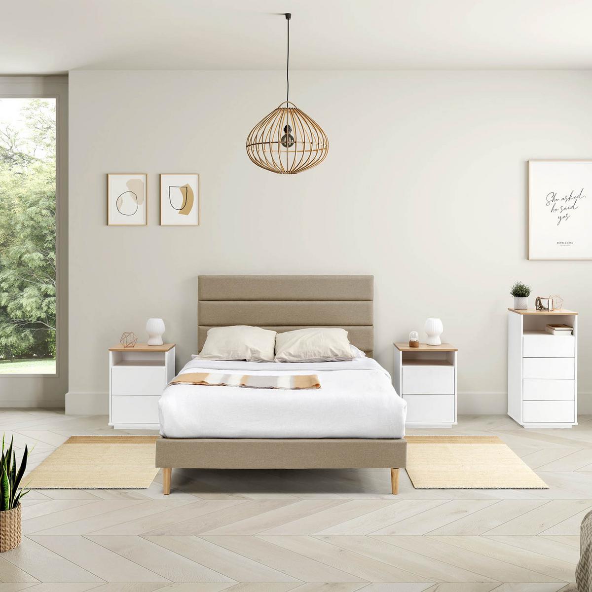 POLSTERBETT 140x190 cm Aroma, Beige - Beige, Textil (195/142/116cm) - VS Venta-stock