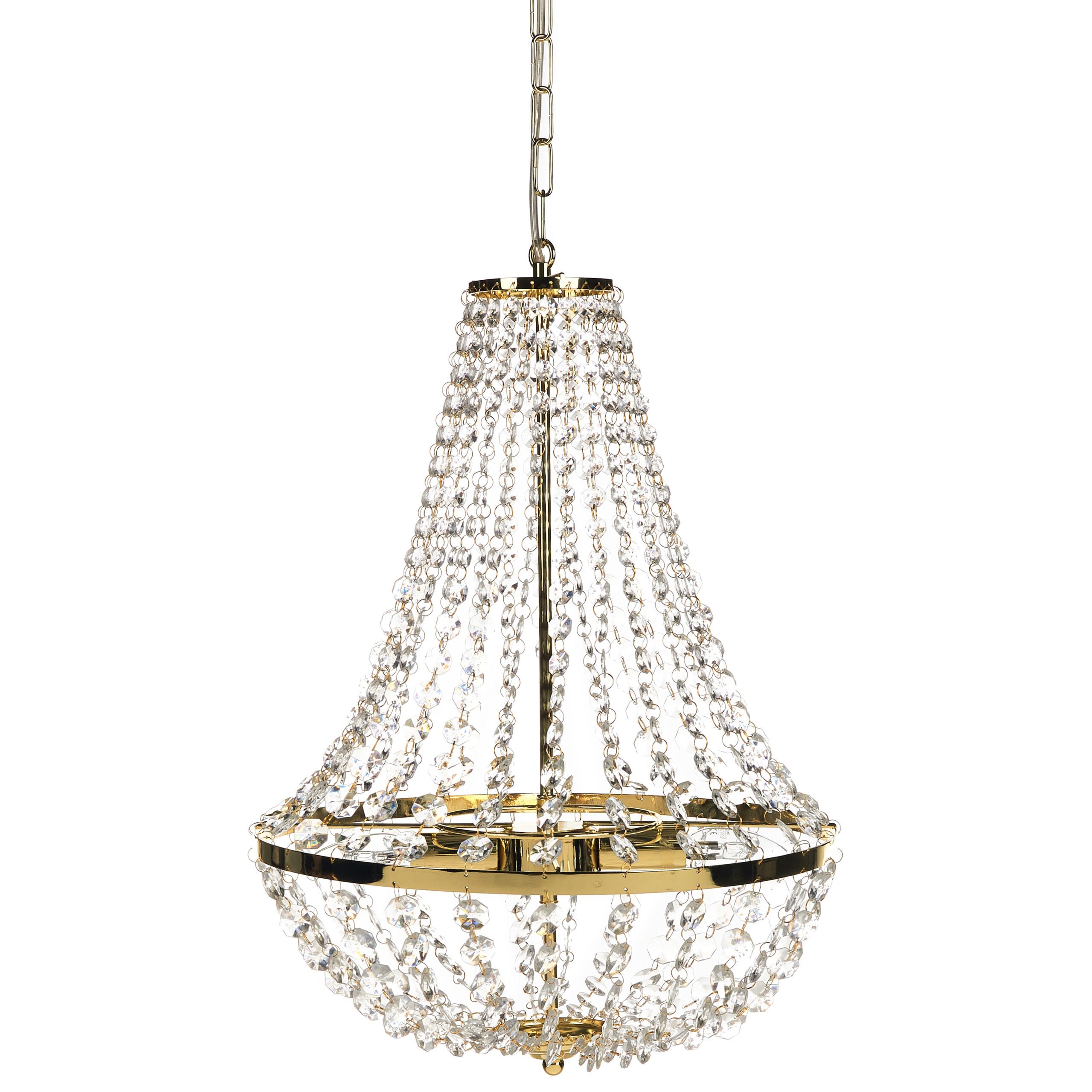 KRONLEUCHTER Metall Gold Diamante - Goldfarben, Metall (40/40/110cm) - Beliani