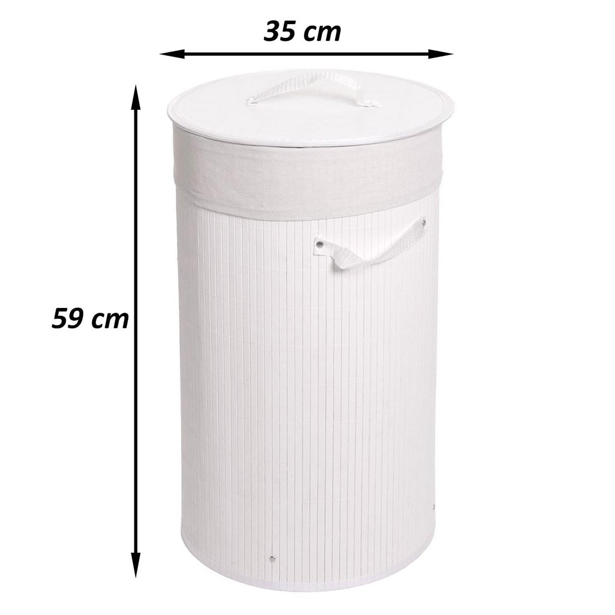 WÄSCHEKORB Weiß, Cremeweiß - Creme/Weiß, Holz (35/59/35cm) - MCW