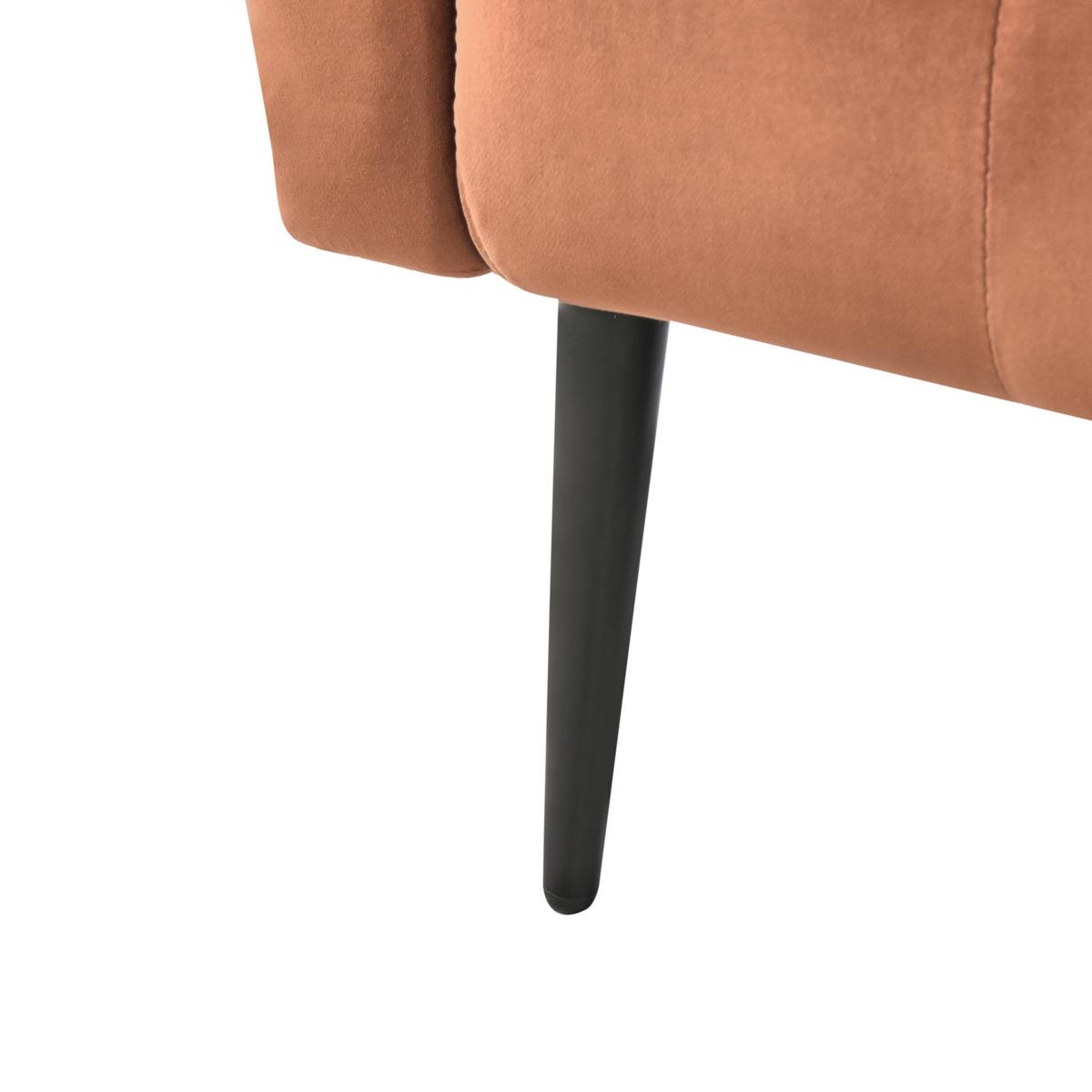 CHAISELONGUE Samtstoff Goldbraun Nantilly - Goldfarben/Schwarz, Textil (175/76/69cm) - Beliani