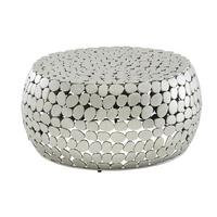 COUCHTISCH Rund 66x66x32 cm in Silber aus Metall im Modernen Design - Silberfarben, Metall (66/66/32cm) - KADIMA DESIGN