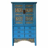SCHRANK aus Holz 100x43x170 cm - Blau, Holz (100/170/43cm) - Wanderlust