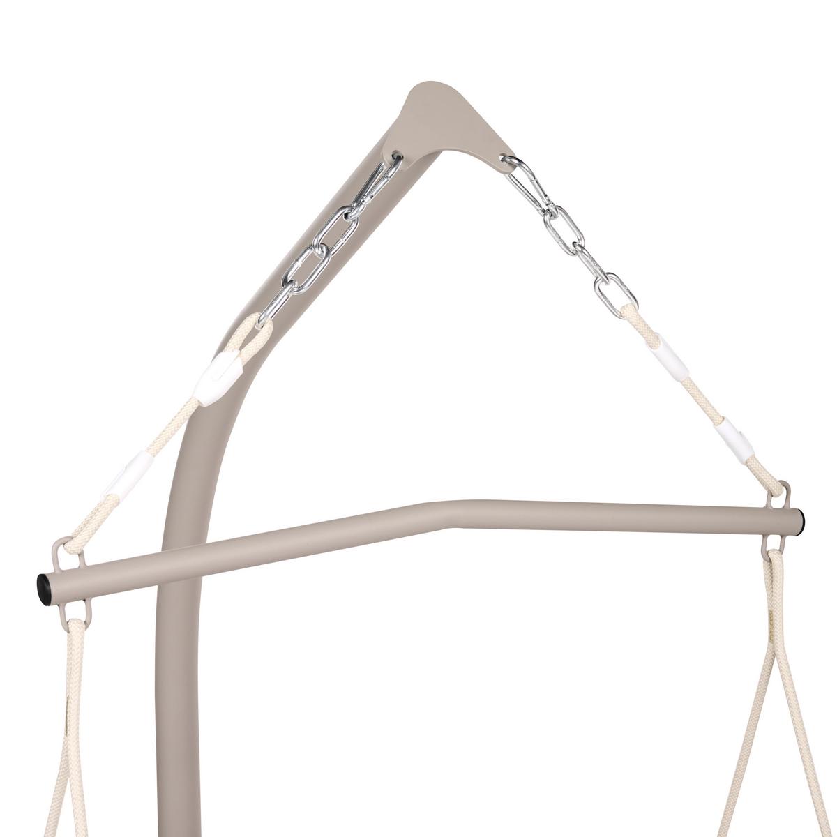 HÄNGESESSEL mit Gestell Metall Braun Alghero - Beige/Braun, Textil (109/195/101cm) - Beliani