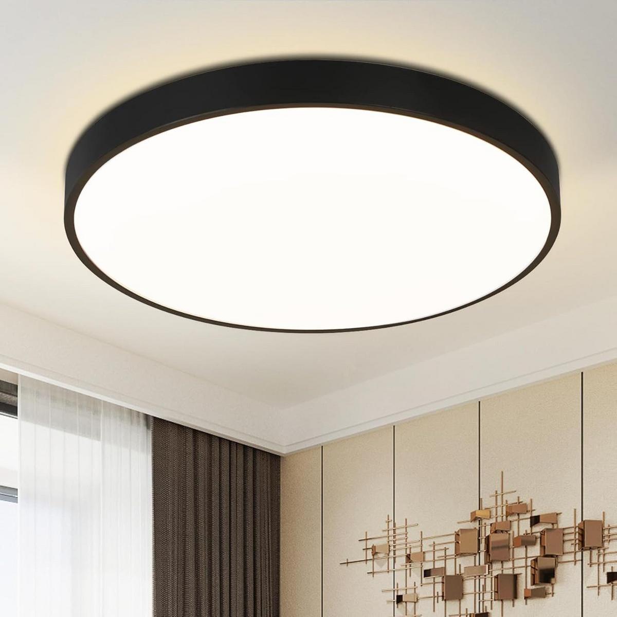 LED-DECKENLEUCHTE Grimmenwall 21.0/5.7/21.0 cm - Schwarz, Metall (21/21/5.7cm) - ZMH