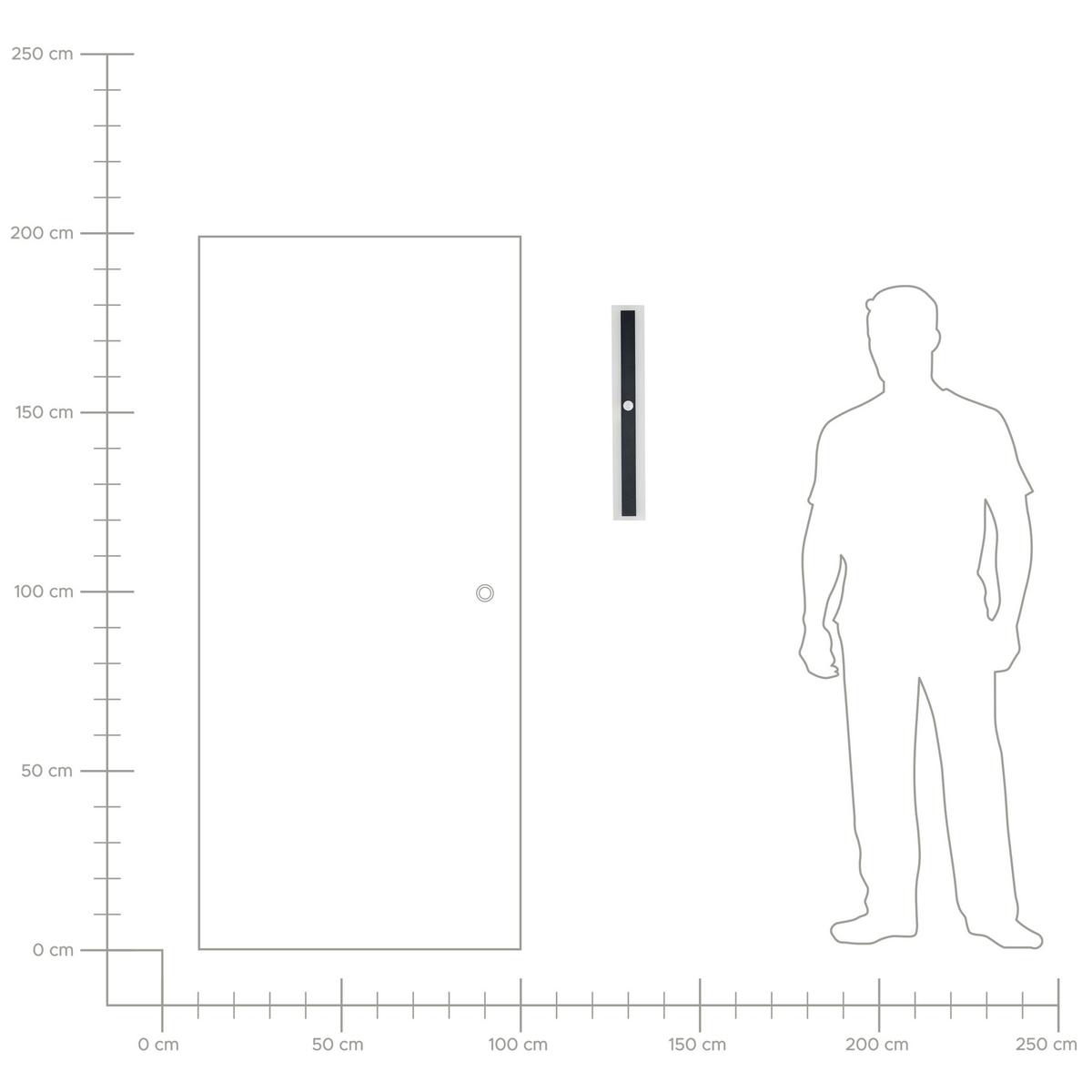 AUSSENWANDLEUCHTE Savane 4/9/60 cm - Schwarz, Metall (9/60/4cm) - Beliani