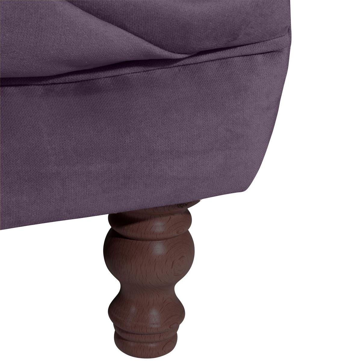 CHESTERFIELD Sofa 3-Sitzer Kaylin Samtvelours purple - Lila, Kunststoff (253/80/100cm) - 58aufmkessel