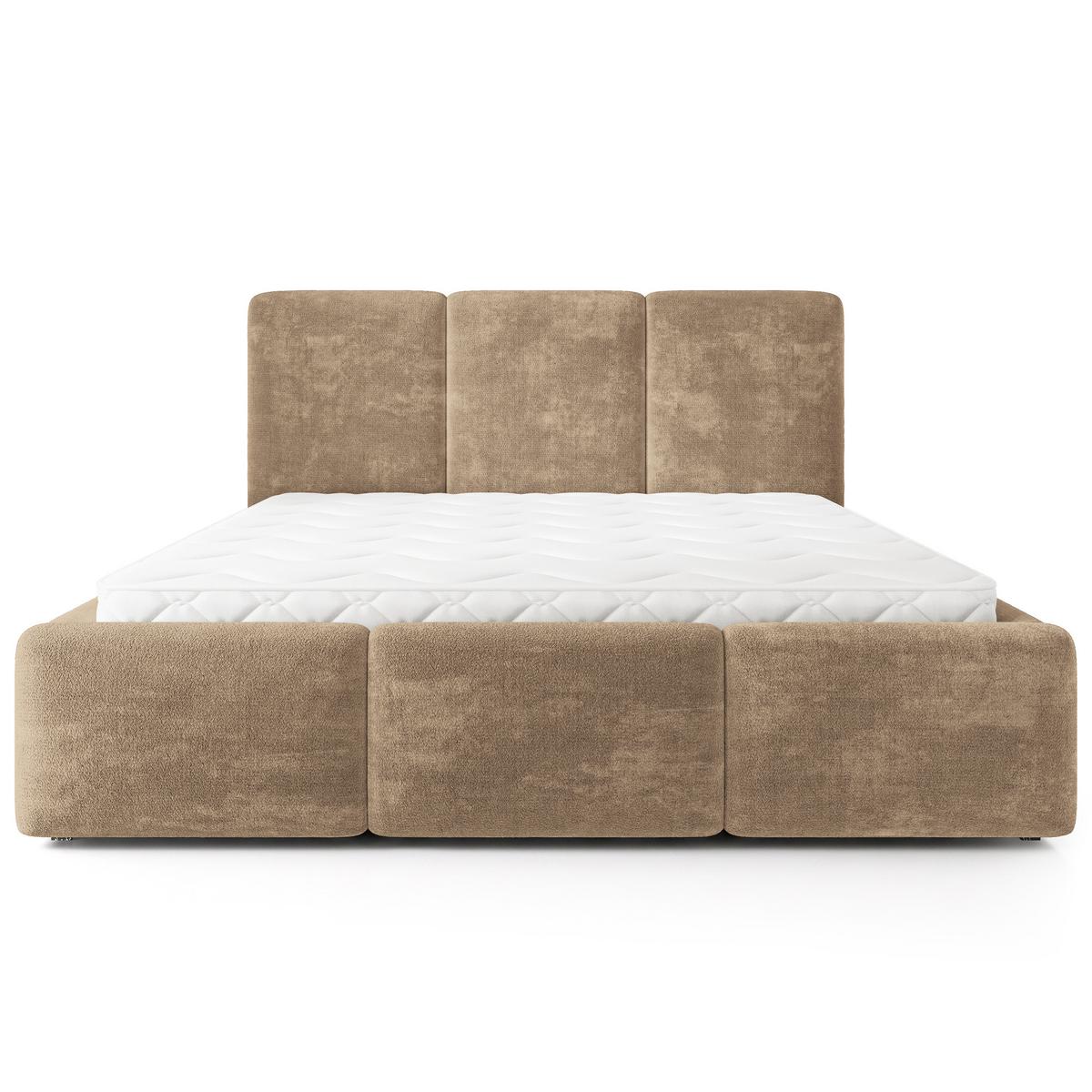 POLSTERBETT MORENA LM 140x200 cm mit Bettkästen - Beige - Beige, Holz (140/200cm) - MASSENO