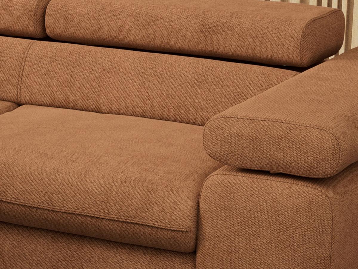 ECKSOFA PETER L Orange Struktur - Links Seite - Schwarz/Orange, Textil/Metall (208/273cm) - MKS