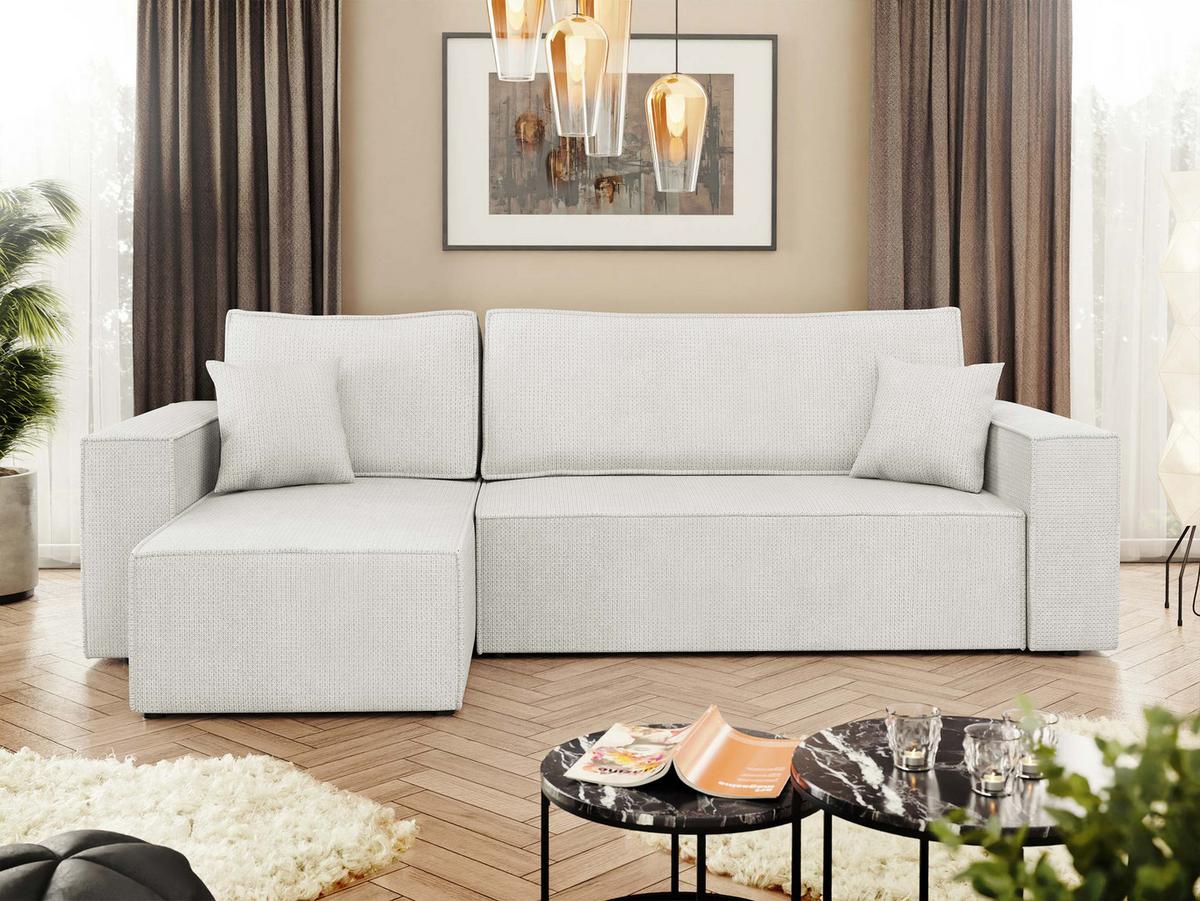 ECKSOFA Karl - Creme/Schwarz, Holz/Kunststoff (244/145cm) - MIRJAN24