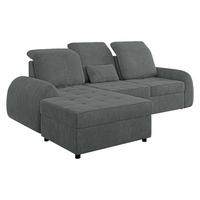 ECKSCHLAFSOFA Soreno, Seite: Links - Graphitfarben/Schwarz, Holz/Kunststoff (255/176cm) - MIRJAN24