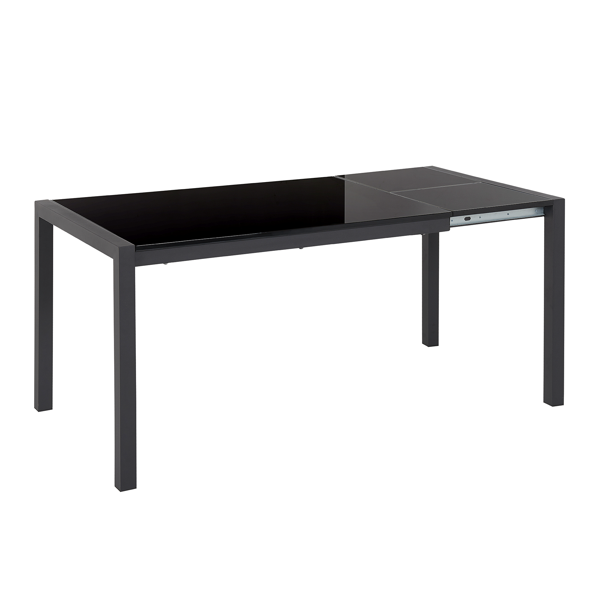 ESSTISCH 120-160/80/75 cm Schwarz Rechteckig Granada - Schwarz, Holzwerkstoff (160/80/75cm) - Beliani