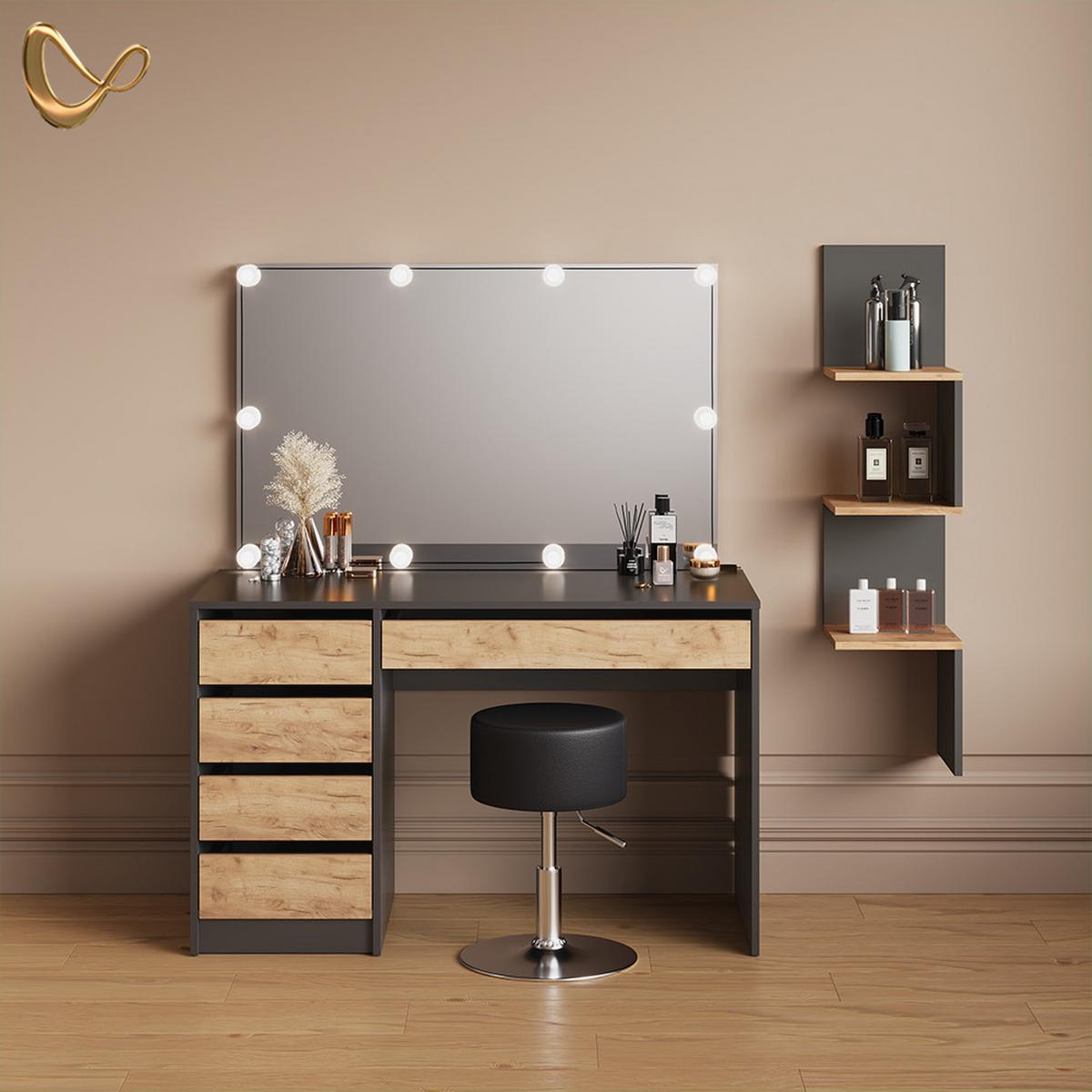 ECKREGAL Vesuvio Anthrazit 28 x 116.4 cm - Anthrazit, Holzwerkstoff (28/116.4/28cm) - Livinity®