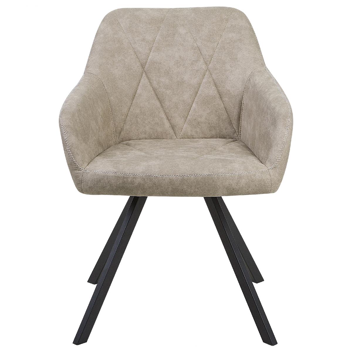 ESSZIMMERSTUHL 2er-Set Polsterbezug Beige Monee - Beige, Textil/Metall (48/78/50cm) - Beliani