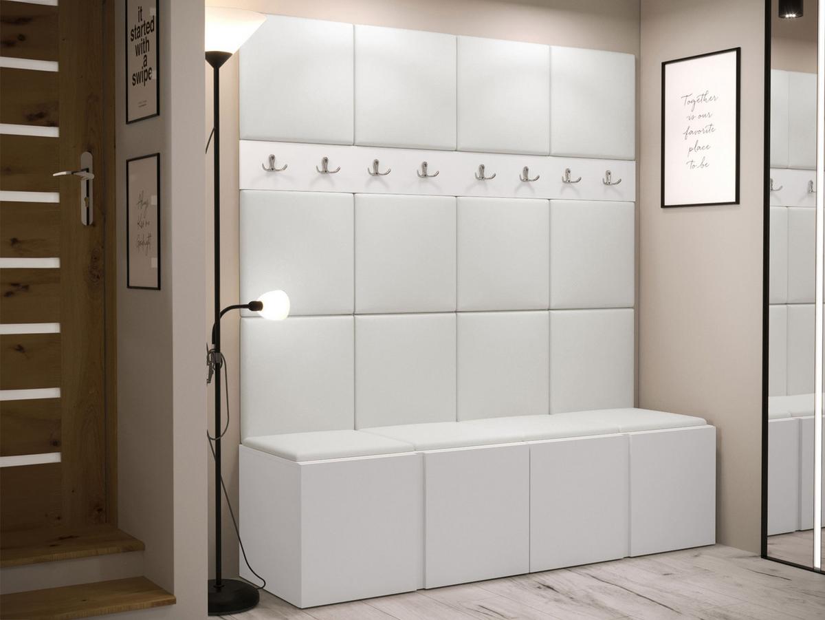 GARDEROBEN-SET Orion V - Weiß, Holzwerkstoff/Kunststoff (168/186/46cm) - MIRJAN24