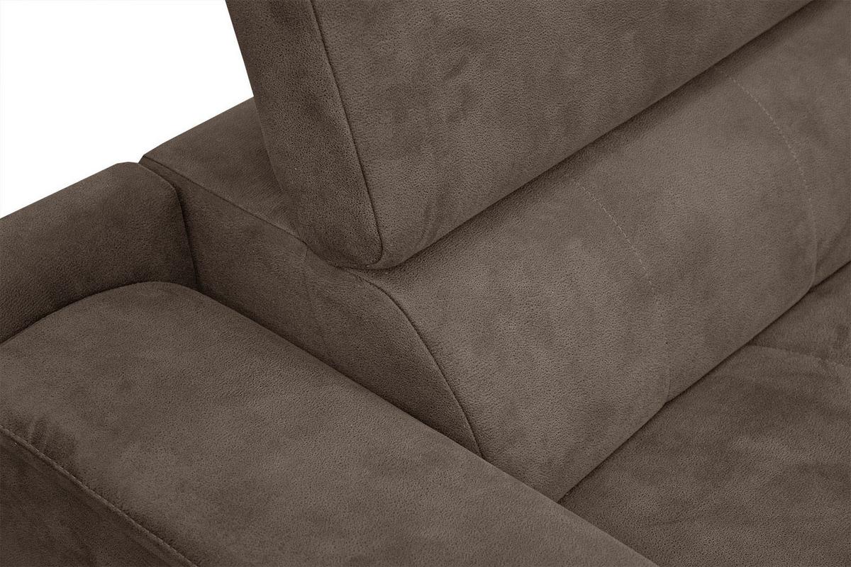ECKSOFA FIERO 4-Sitzer, dunkelbraun - Dunkelbraun/Schwarz, Holzwerkstoff/Textil (288/170cm) - Wozimo