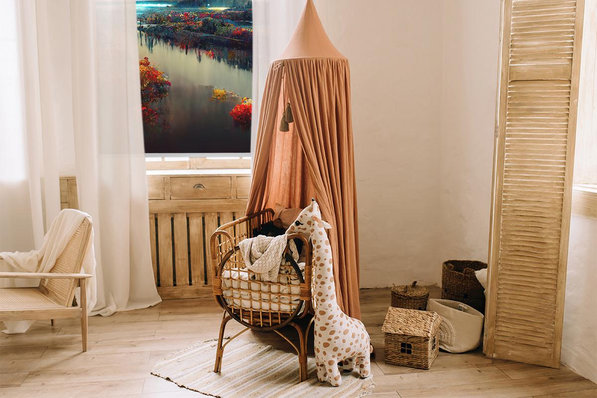 INNENROLLO - Fensterrollo - Rollo - 100x100 cm - Fluss im Mondlicht - Dunkelblau, Kunststoff (100/100/0.5cm) - TULUP