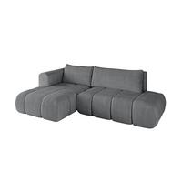 ECKSOFA Ottomane Links CLOUD-L 280x185x90 Dunkelgrau Cord - Dunkelgrau, Holzwerkstoff/Kunststoff (180/289cm) - ALTDECOR