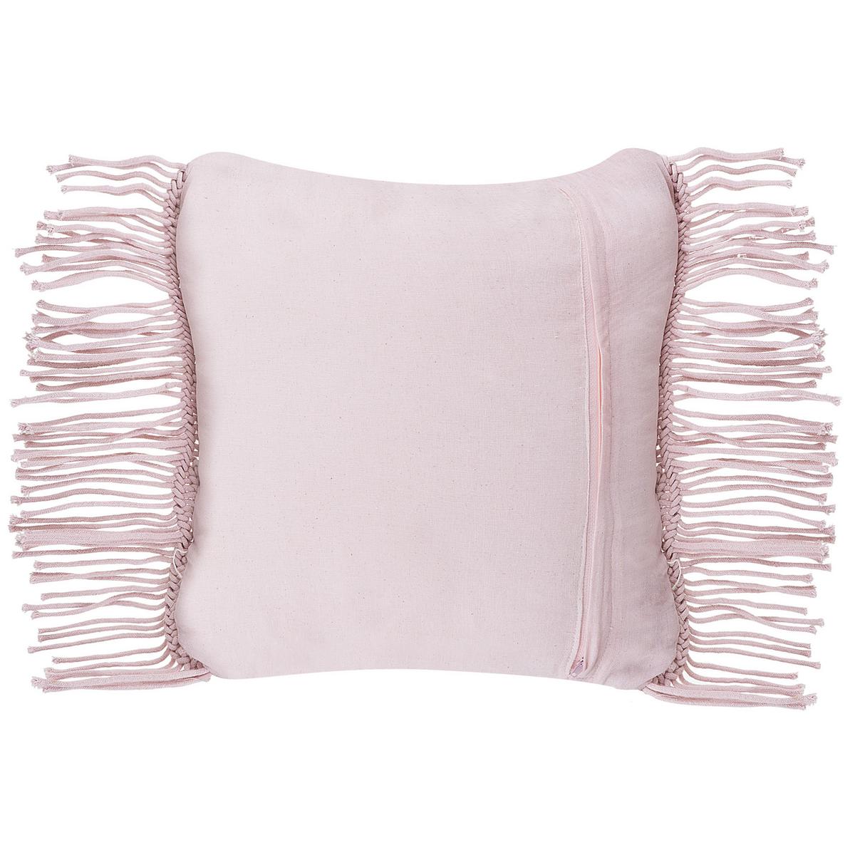 DEKOKISSEN Pastellrosa 40/40 cm Yaniklar - Hellrosa, Naturmaterialien/Textil (40/40cm) - Beliani