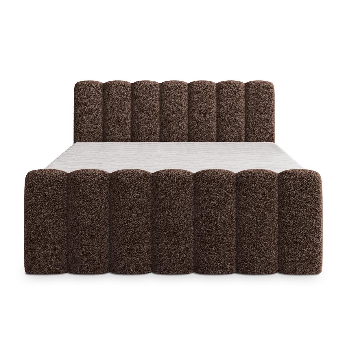 BOXBETT CELLA 180x200 cm mit Matratze und Topper - Braun - Braun, Holz (180/200cm) - MASSENO