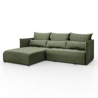 ECKSOFA APOLLO L mit Schlaffunktion und Bettkasten – linke Seite - Grün, Textil (246/188cm) - Lookway