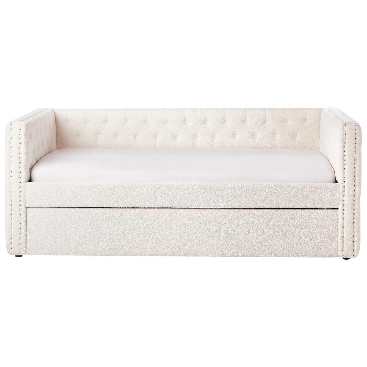 TAGESBETT Weiß 90-200 cm Gassin - Weiß, Holz/Textil (90/200cm) - Beliani