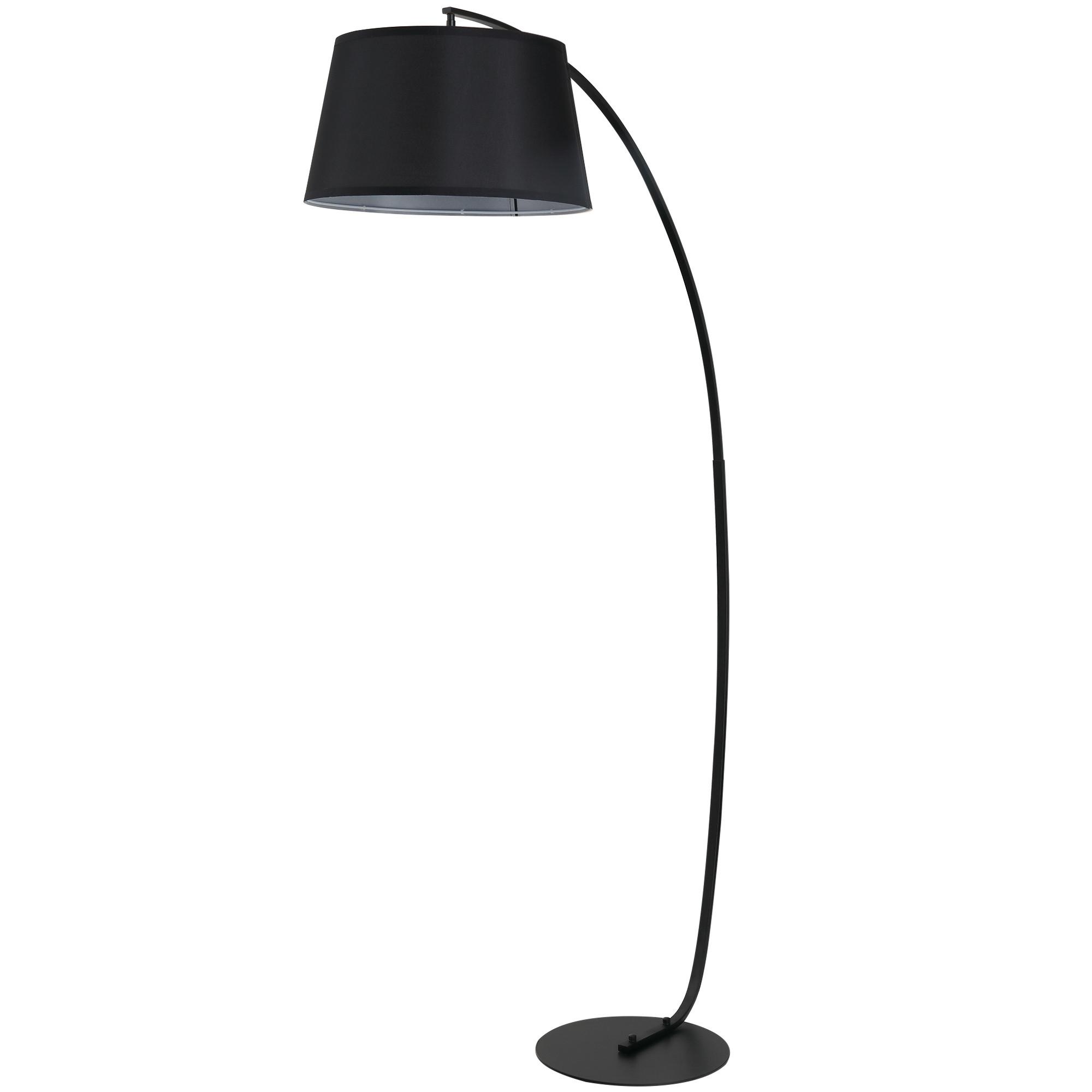 STEHLAMPE Wohnzimmer Stehleuchte mit Lampenschirm aus Stoff, Fußschalter - Schwarz, Metall (105/47/190cm) - HOMCOM