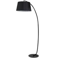 STEHLAMPE Wohnzimmer Stehleuchte mit Lampenschirm aus Stoff, Fußschalter - Schwarz, Metall (105/47/190cm) - HOMCOM