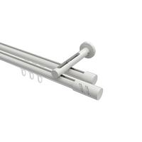 GARDINENSTANGE INNENLAUF Siteno Zoena 400 cm (geteilt in 2 x 200 cm), 2-läufig, 20 mm Ø Weiß - Weiß, Metall (400cm) - INTERDECO
