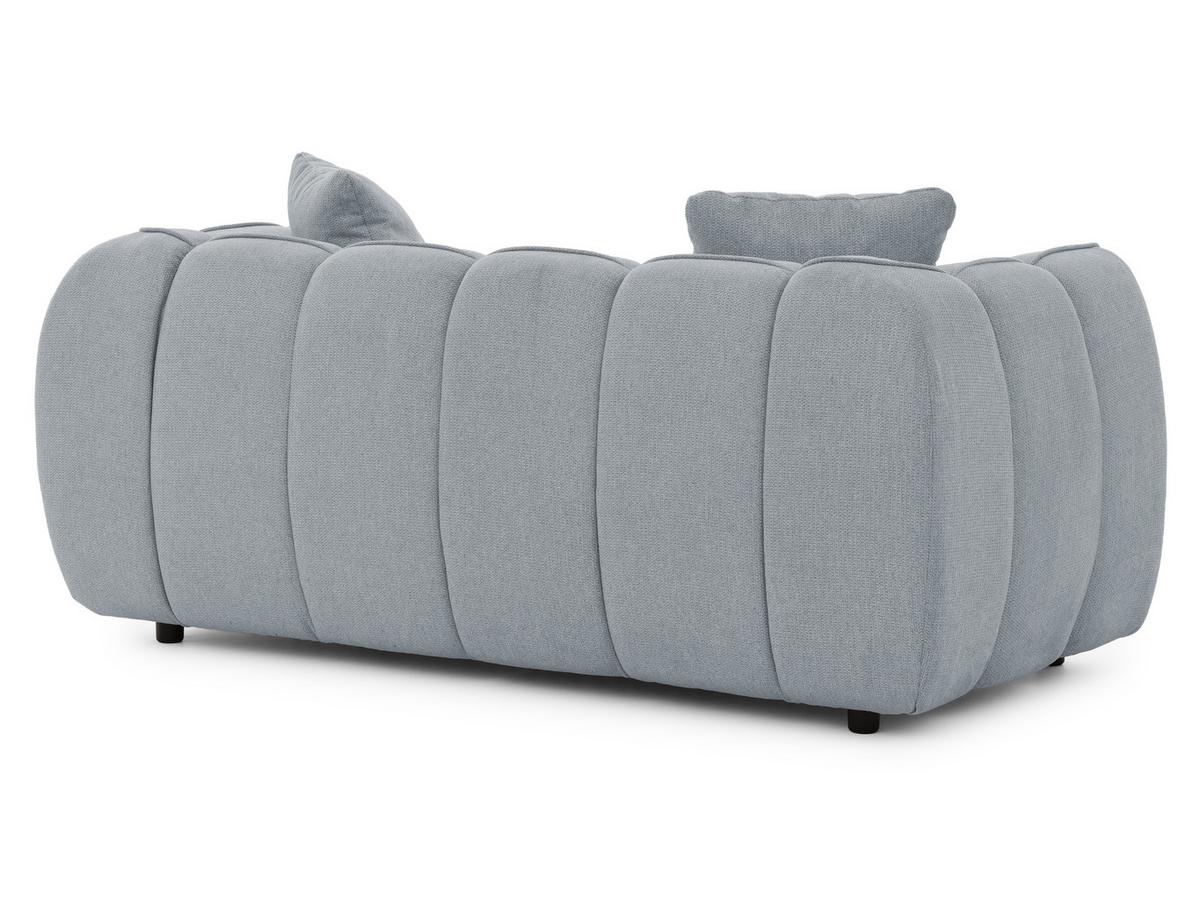 SITZGARNITUR 3+2+1 Nubira in tief gesteppter Bubble-Optik aus weichem Grau Strukturstoff im modernen Design - Schwarz/Grau, Holz/Kunststoff (228/69/89cm) - S-Style Möbel