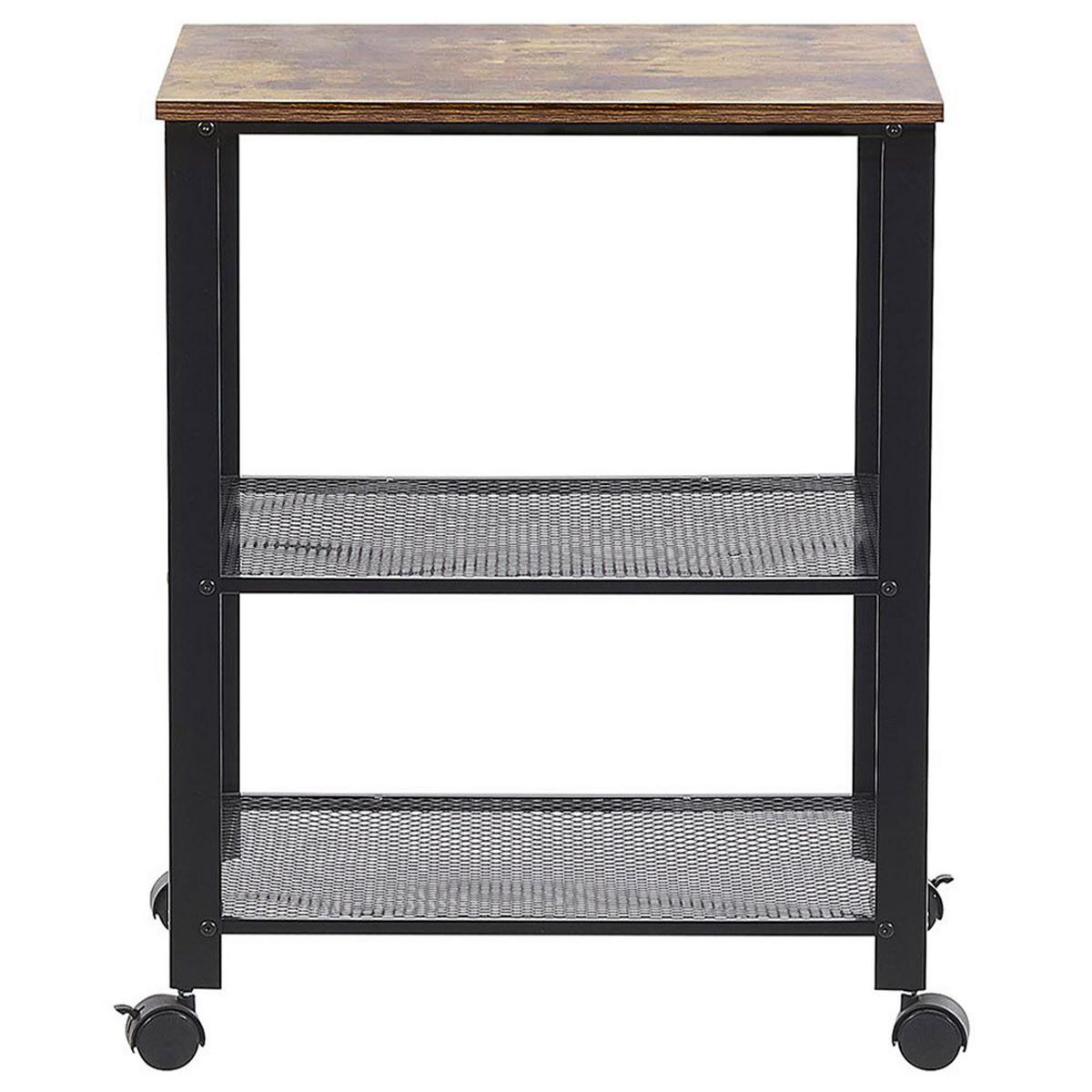 SERVIERWAGEN Braun/Schwarz Bolzano - Schwarz/Braun, Holzwerkstoff/Metall (60/78/40cm) - Beliani