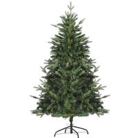 WEIHNACHTSBAUM 1,5 m Christbaum Kunsttanne 946 Zweige Metallfuß kunststoff Weiß - Grün, Kunststoff (150cm) - HOMCOM
