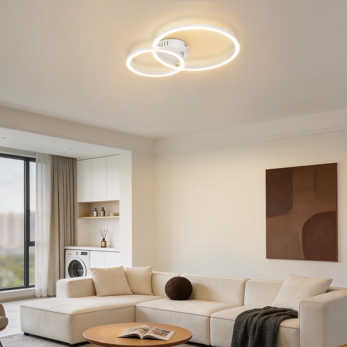 LED DECKENLEUCHTE Lioren 40.5/30/6.7 cm - Weiß, Kunststoff (40.5/30/6.7cm) - ZMH