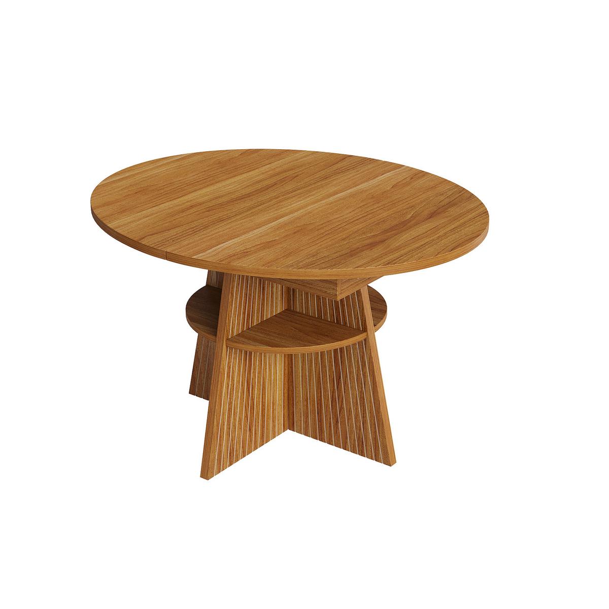 ESSTISCH Ausziehbar Dunkelbraun mit Ablagefach & Runden Ecken - Dunkelbraun, Holzwerkstoff (110/110/76cm) - Urban Meuble