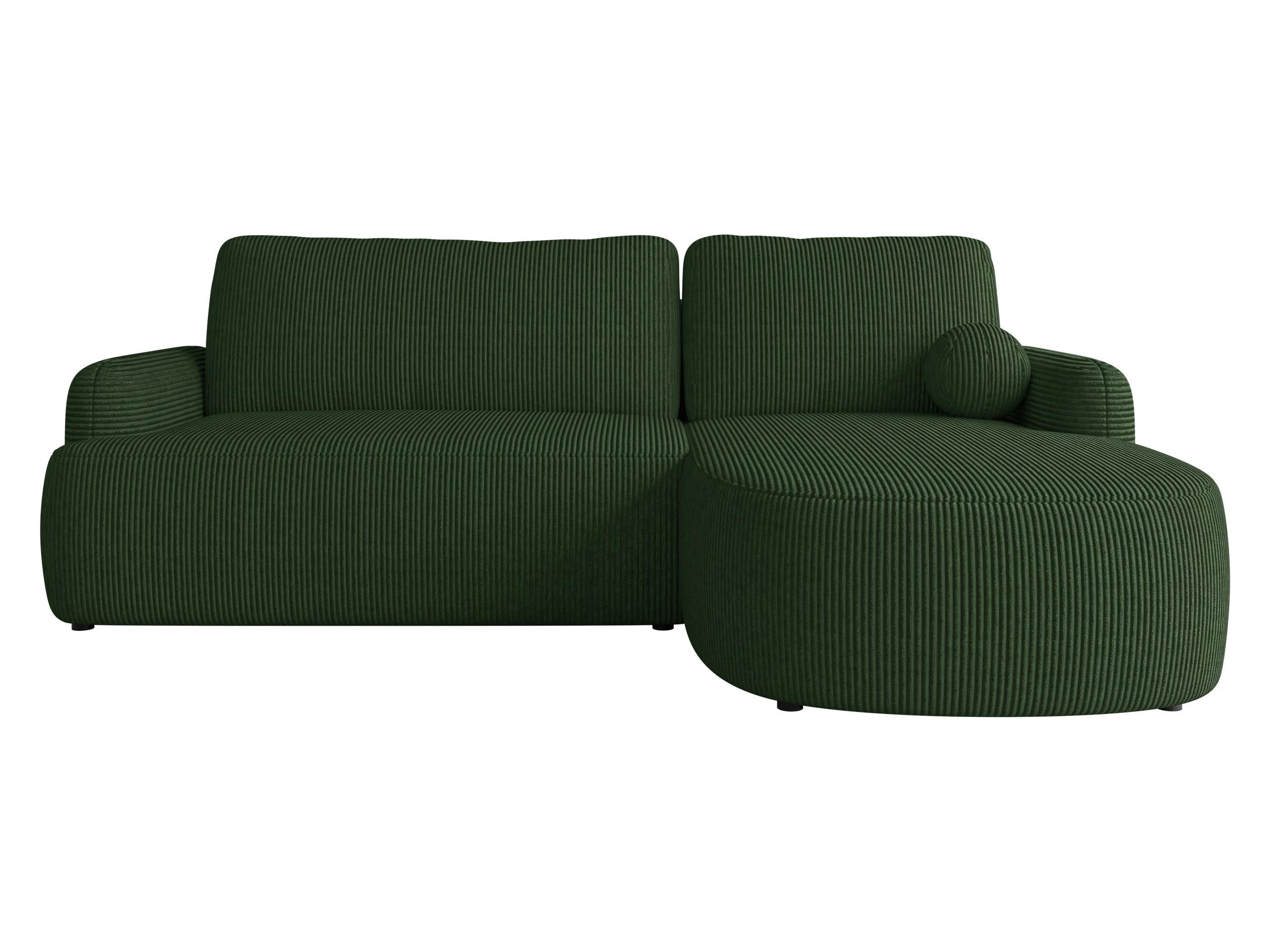 ECKSOFA Loridu Cord, Seite: Rechts - Dunkelgrün/Schwarz, Holz/Kunststoff (250/174cm) - MIRJAN24
