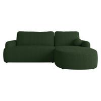 ECKSOFA Loridu Cord, Seite: Rechts - Dunkelgrün/Schwarz, Holz/Kunststoff (250/174cm) - MIRJAN24