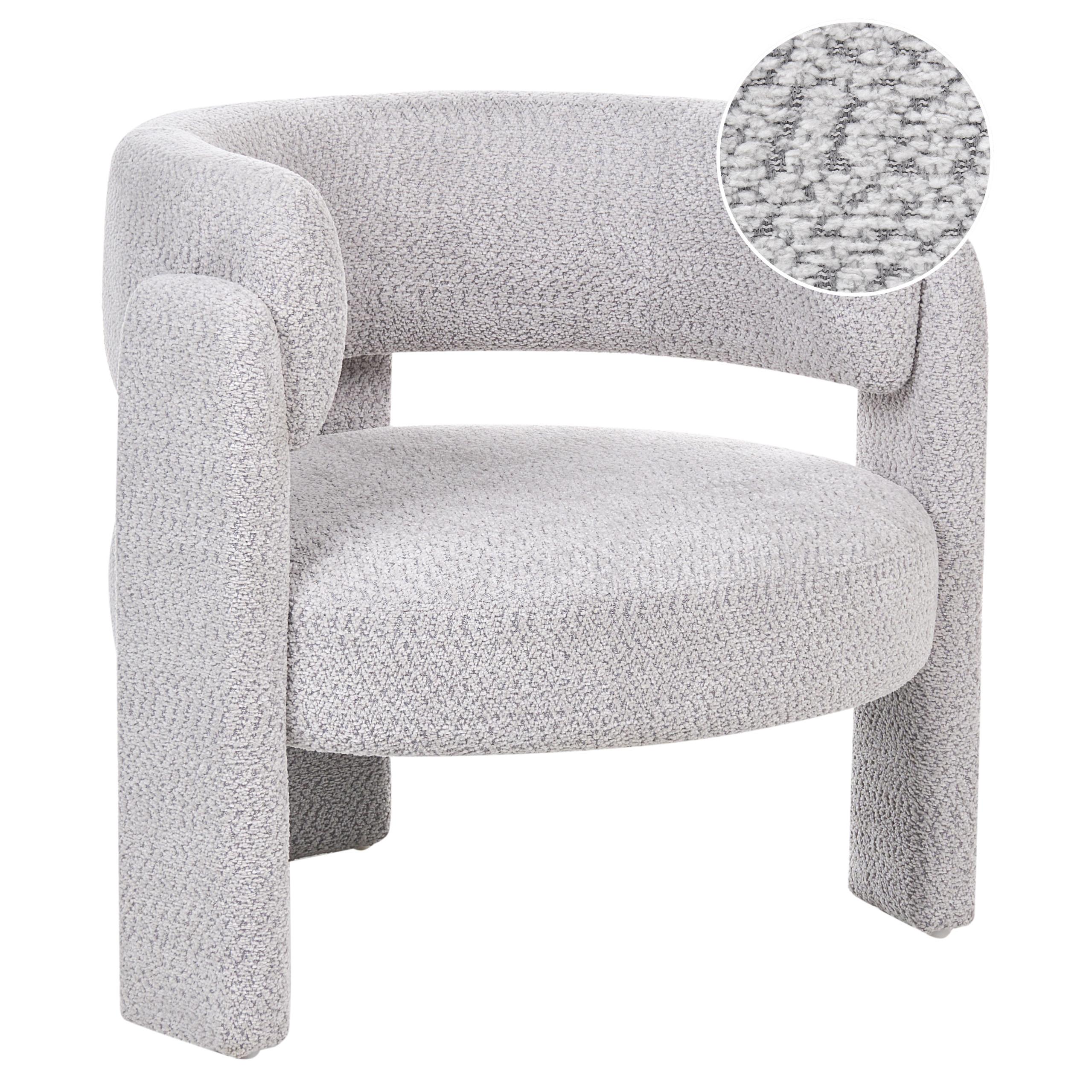 SESSEL Chenillegewebe Hellgrau Burea - Hellgrau, Textil (80/75/70cm) - Beliani