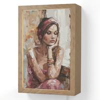 WANDLEUCHTE Frau - Lackierung - Porträt - Modern 20x30 cm - Braun, Holzwerkstoff (20/30/8cm) - OnlyWow