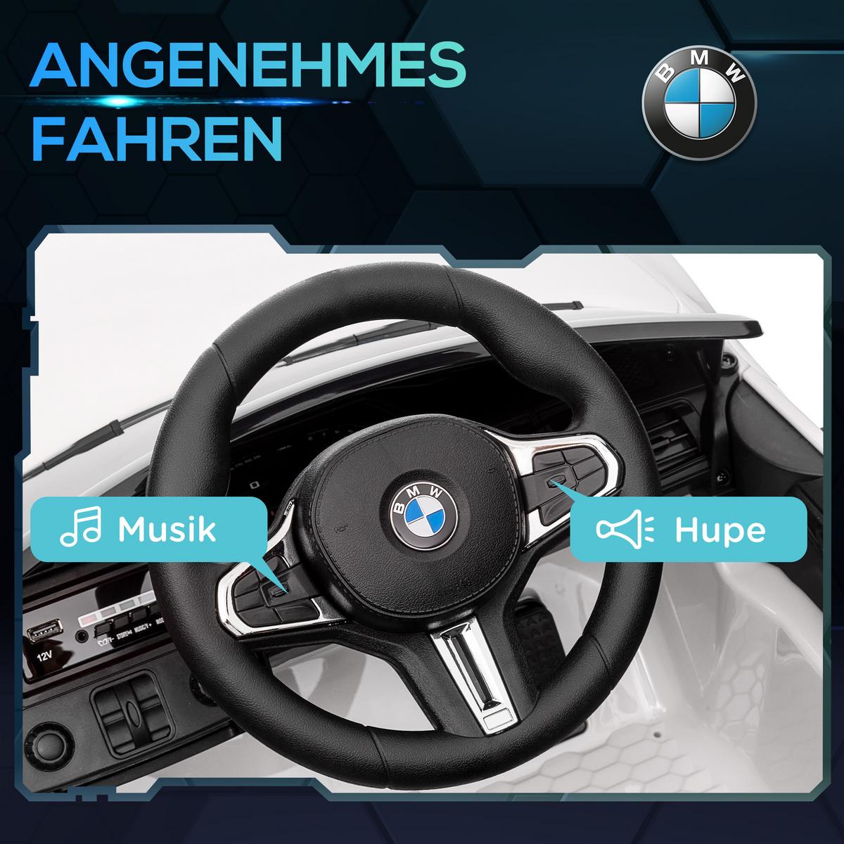 KINDER Elektroauto 12V Kinderfahrzeug mit 2,4G-Fernbedienung, 3-5 km/h, Weiß - Weiß, Metall (108/69.5/51cm) - AIYAPLAY