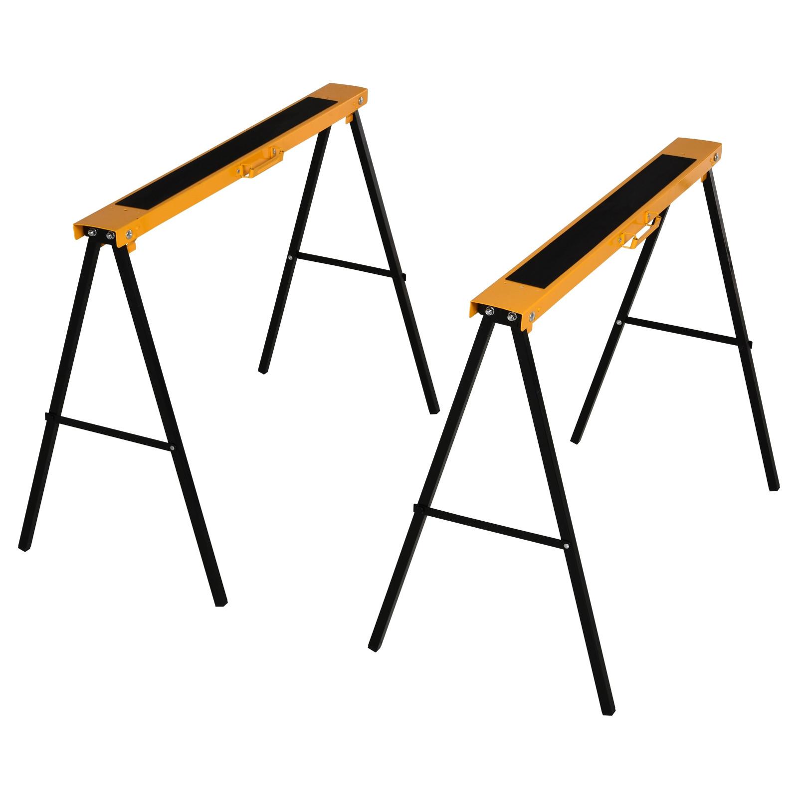 ARBEITS Bock Sägepferd Unterstellbock Rutschfest Stahl Belastbarkeit 125 kg - Multicolor, Metall (99.5/50/78cm) - HOMCOM