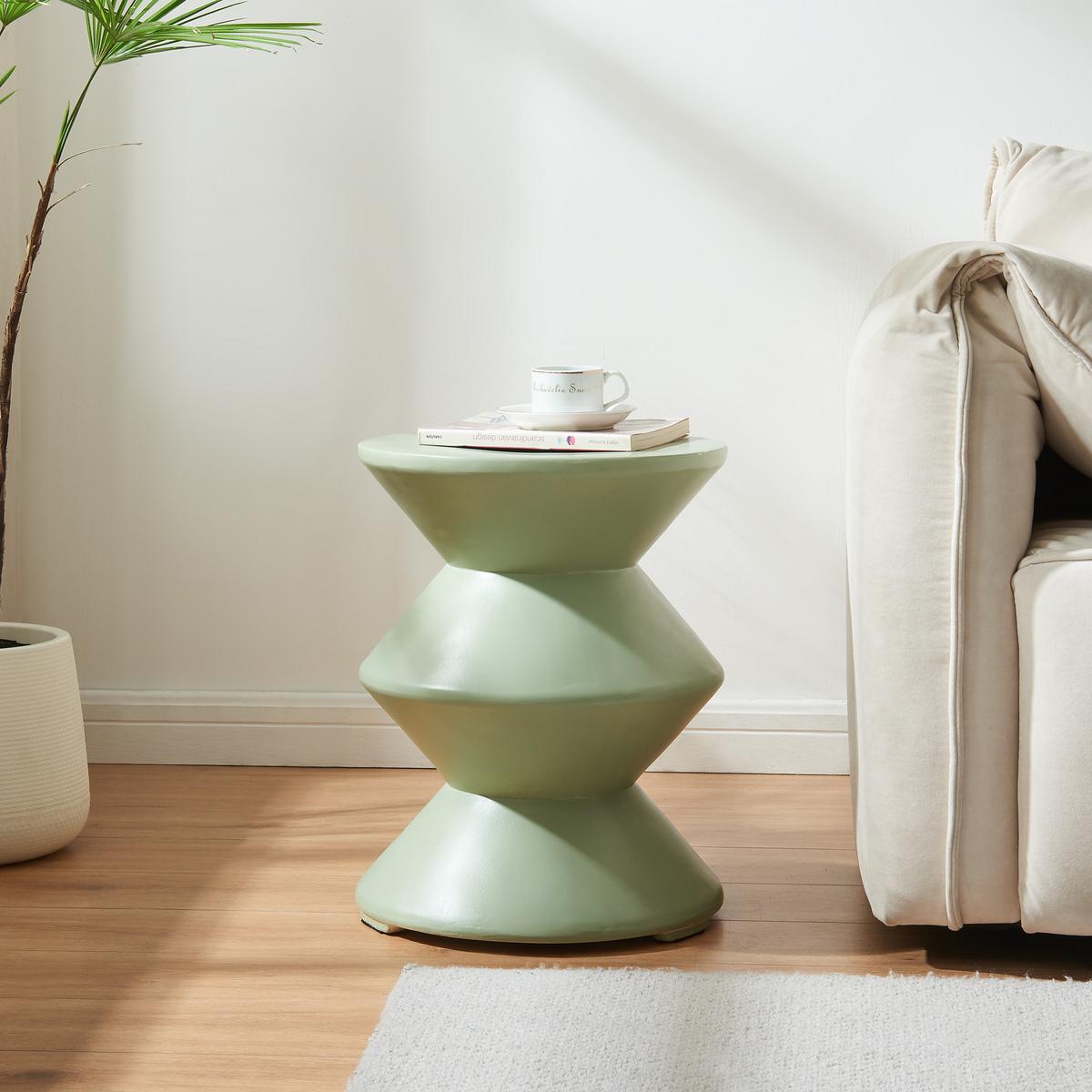 BEISTELLTISCH Kyppeslo - Mintgrün, Stein (36.5/36.5/47cm) - [en.casa]