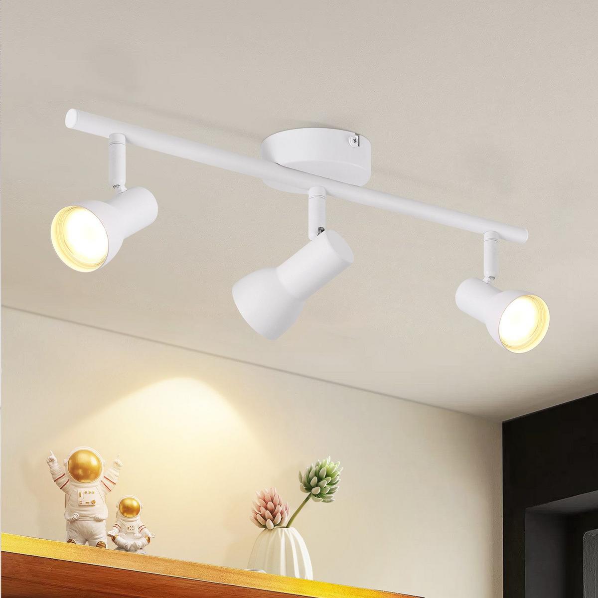 DECKENSTRAHLER Hitzeperl 3-flammig 42.5/8/15.5cm - Weiß, Metall (42.5/8/15.5cm) - Nettlife