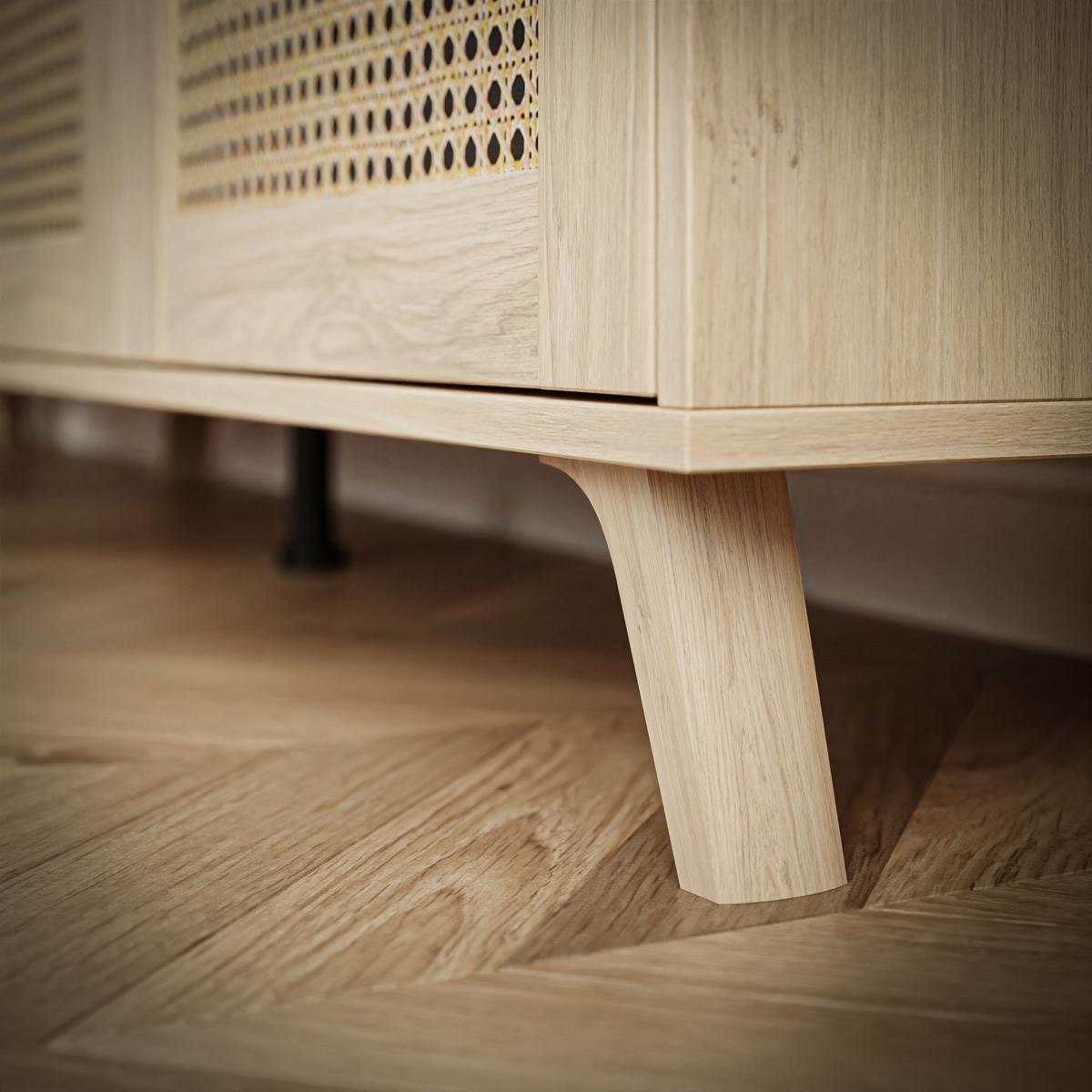 TV-ELEMENT VIENNA 3D mit Wiener Geflechtimitation / Puccini Eiche - Eichefarben, Holzwerkstoff (180/49/40cm) - Lookway