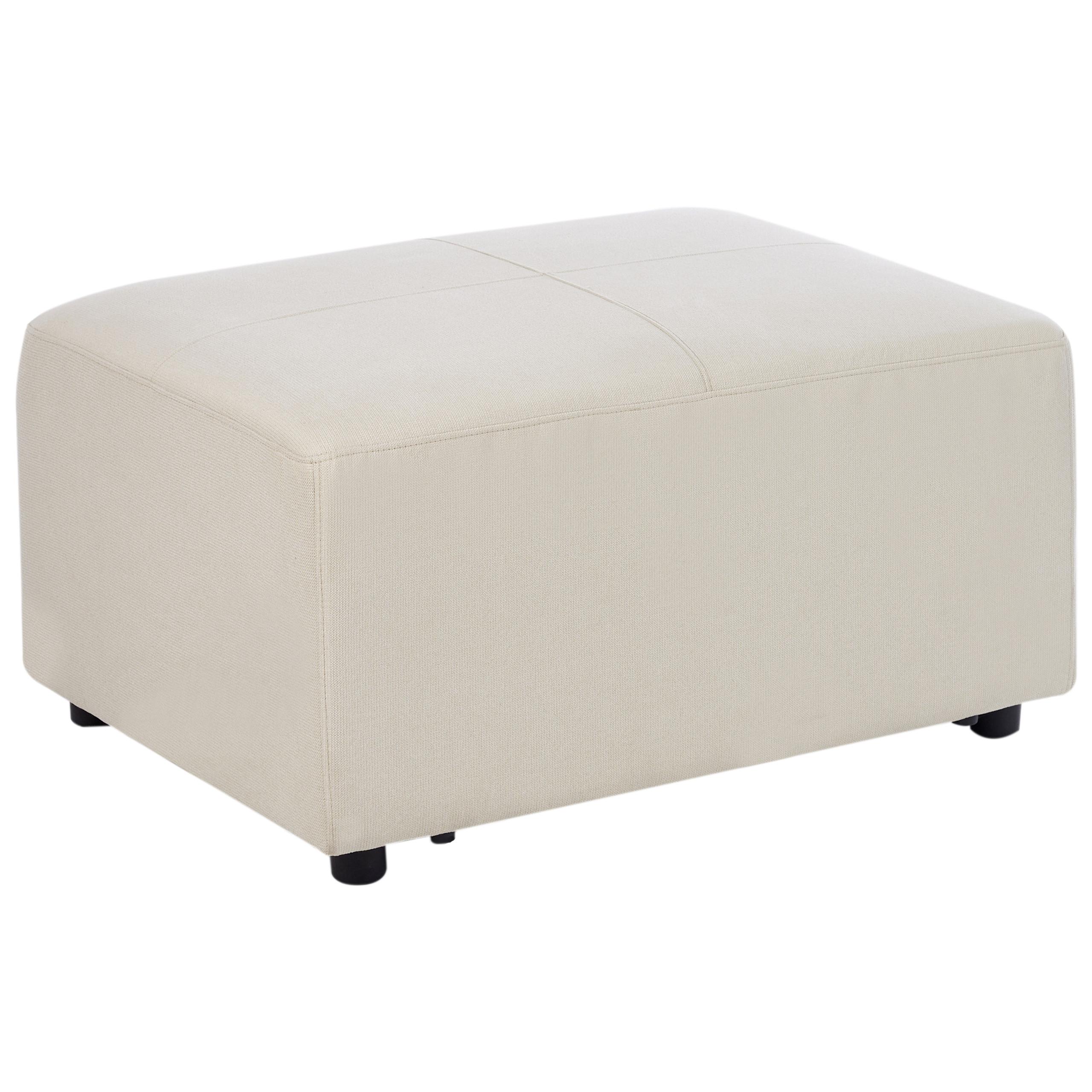 OTTOMANE Hellbeige Kohlo - Beige/Schwarz, Textil (95/48/70cm) - Beliani
