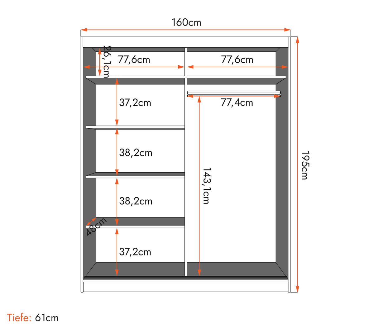 SCHWEBETÜRENSCHRANK Bono 05 Weiß/Sonoma Eiche mit Spiegel 160 cm - Alufarben/Weiß, Glas/Holzwerkstoff (160/195/61cm) - imoebel24